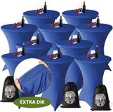 Aventara Statafelrok Donker Blauw x 10 – ∅80-85 x 110 cm met Opbergtas – Statafelhoes Stretch Stof – Kras- en Vouwvrije Statafel Rok Extra Dik – Sta Tafelrok 10 Stuks – Statafelhoezen Voor Horeca, Evenementen, Feest, Bruiloft en Partijen