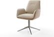 DELIFE Chaise de salle à manger Zoa-Flex pied croisé mélange de matériaux acier inoxydable boue pivotant à 360° fonction basculante noyau à ressorts ensachés