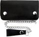 Portefeuille en cuir avec passant pour ceinture, noir, environ 16x9 cm