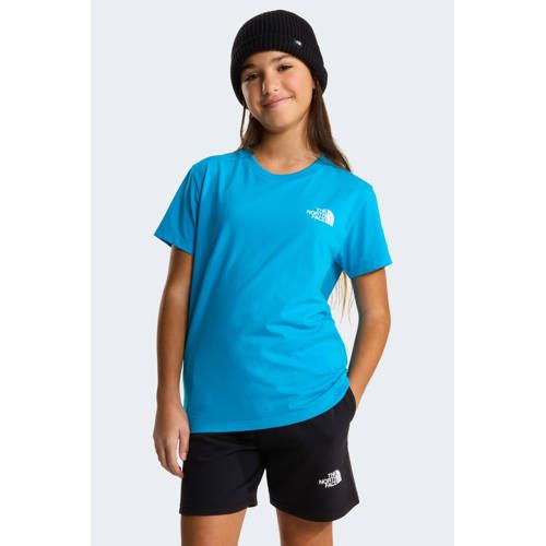 The North Face T-shirt blauw Jongens/Meisjes Katoen Ronde hals Effen - maat 158/164