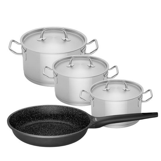 ATAG HPS204B Stainless Steel 4-Piece Cookware Set with Lids