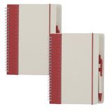 Merkloos Notitieboekje/opschrijfboekje A5 - 2x - rood - Harde kaft - 18 x 21 cm - 70 blanco pagina's - rood elastiek