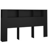 VidaXL Hoofdbordkast 180x18,5x104,5 cm Zwart
