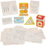 Baker Ross FN089 3D Colour-in Supermarkt Shop Items - Pack van 11, Pretend Shop Play Item voor Kids, Kids Supermarkt Winkel