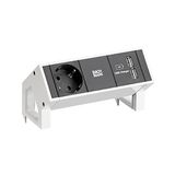 Bachmann DESK2 1xCEE7/3 USB Oplader, Stroom 0,2m GST18 RAL9010