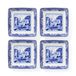 Spode Blue Italian platte schaal 20x20 cm 4-pack Blauw-wit