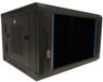 DSIT 6U wandkast (kantelbaar) met glazen deur en geperforeerde zijwanden 600x600x368mm (BxDxH)