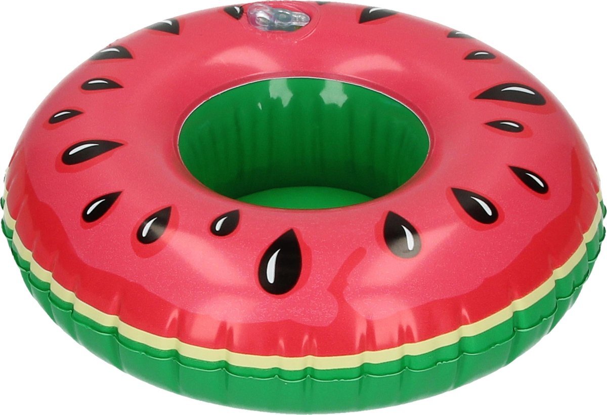 BigBuy Outdoor Opblaasbare Watermeloen Bekerhouder voor Bekers en Blikjes – 1 stuks – 18 x 18 x 6 cm | Opblaas Meloen Drankhouder | Opblaasartikel | Zwembadaccessoire | Drankhouders | Bekerhouders | Opblaasartikelen | Opblaasfiguur