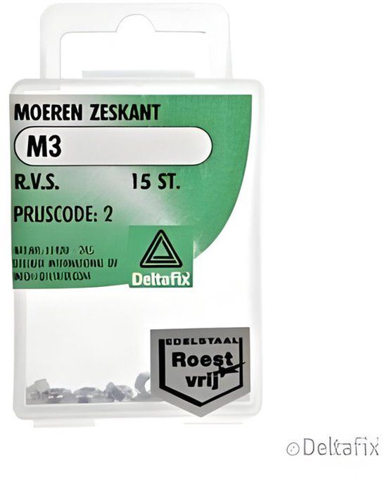 Deltafix Moer zeskant m3 rvs 15st