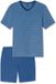 SCHIESSER Heren Pyjama Kort Gestreept Oceaanblauw