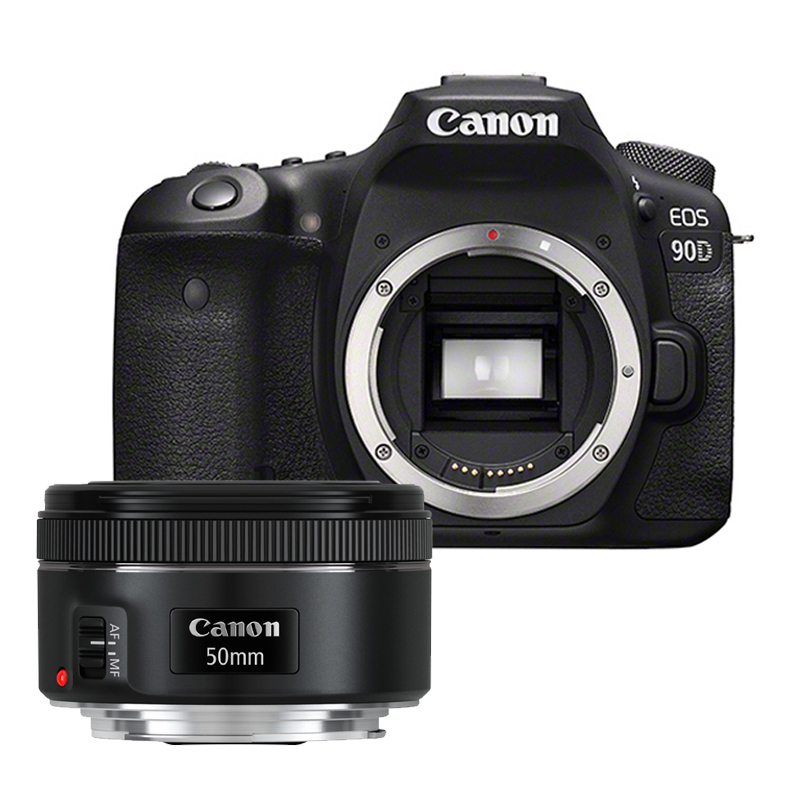 Canon EOS 90D Body + EF 50mm F/1.8 STM zwart