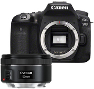 Canon EOS 90D Body + EF 50mm F/1.8 STM zwart