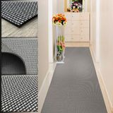 Vninlo Vloerkleed voor ingang, 60 x 150 cm, vinyltapijt, outdoor tapijt, keukentapijt, woonkamertapijt, gevlochten vinyl