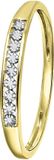 Lucardi Dames Ring met 9 diamanten 0,02ct - Ring - Cadeau - 14 Karaat Goud - Geelgoud