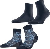 Esprit Geranium 2-Pack dames enkelsokken, maat 35-38, veelkleurig