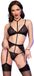 Chilirose Lingerieset, zwart, S, 4-delig