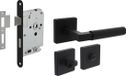 Intersteel Deurbeslag set toiletslot 63/8 zwart met deurkruk Baustil en WC-sluiting zwart