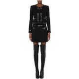 Moschino Veste Courte en Cady Noir à Boucles Bondage Taille : 38