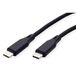 ROLINE USB 2.0-kabel, type C-C, M/M, Silicone, 60W, zwart, 1 m