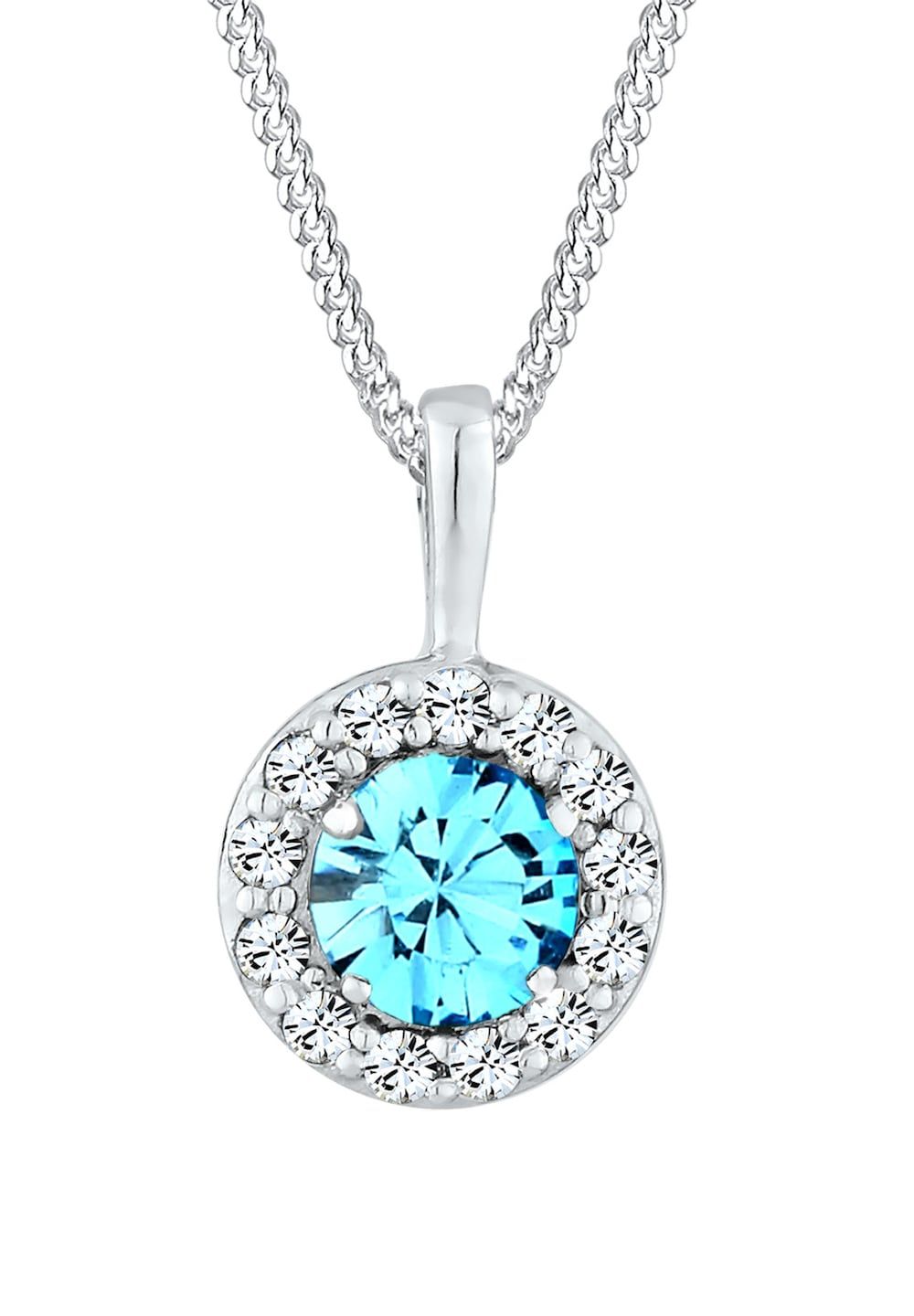 Elli Elli Halsketting dames cirkel met kristallen in 925 sterling zilver