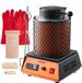 Vevor Four de fusion d'or numérique avec creuset en céramique de 5 kg, four de fusion électrique 1500 W max. 1150 ℃, kit de four de fusion de métaux pour la fabrication de bijoux, lingots de métal, pièces métalliques, noir