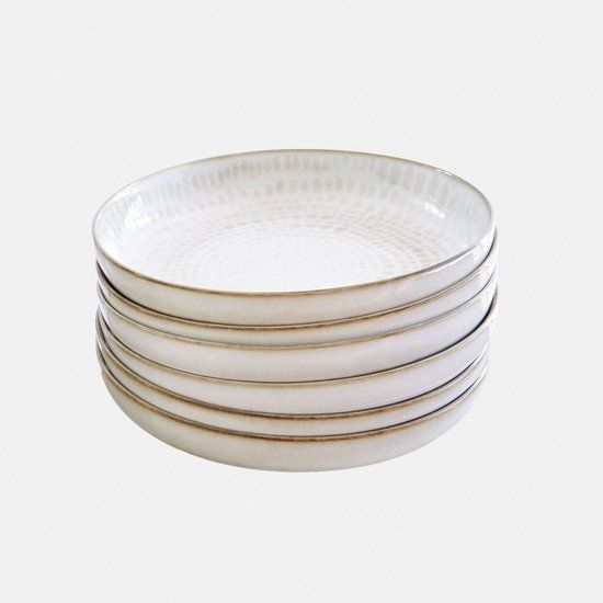 LOBERON Soepbord set van 6 Marnis grijs/bruin