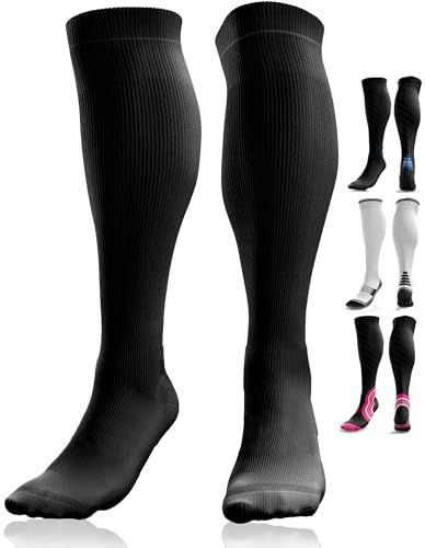 Azengear Compressiekousen Compressiekousen voor dames en heren (20-30 mmhg klasse 2) (zwart)
