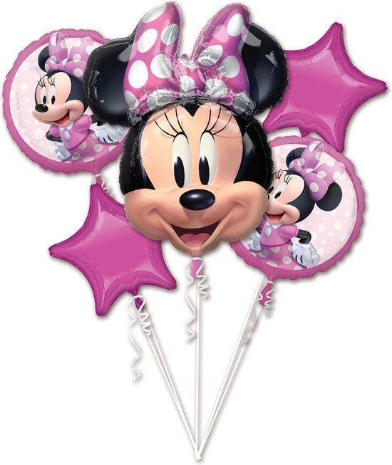 Minnie Amscan Minnie Mouse Forever folieballon boeket - 5 stuks