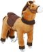Aiyaplay Cheval à bascule sur roues avec poignée - Cheval de monte - Animal à roulettes - Jouet enfant - Marron café