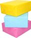 Bellatio Decorations Shoppartners Bv 3x Rollen kraft inpakpapier geel/lichtblauw/roze 200 x 70 cm
