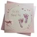 White Cotton Cards Pink sporen "On Your Naming" Naming Day kaart, handgemaakt, wit
