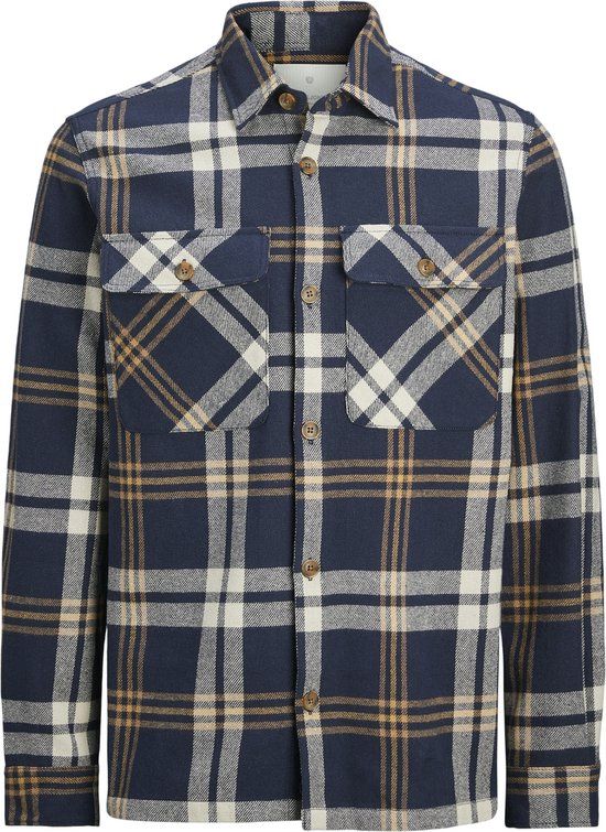 Jack & Jones JPRRAYMOND MELANGE CHECK LS OVERSHI - Night Sky - XXL