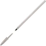 BIC Cristal Shine Balpennen Medium Punt (1,0 mm) - Zwarte Inkt en Zilveren Lichaam, Doos van 20 Stuks