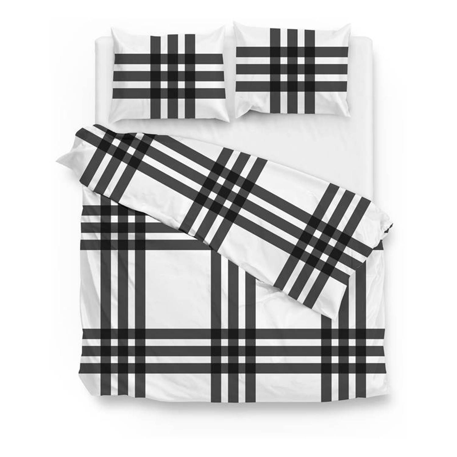 Zo!Home Square Dekbedovertrek - Flanel - Litsjumeaux - 240x200/220 cm - Grijs