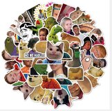 Meme Stickers - 50 stuks - Grappige sticker mix - Vinyl - Laptop, telefoon, agenda