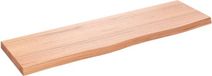 vidaXL Wastafelblad 100x30x(2-4) cm behandeld massief eikenhout lichtbruin