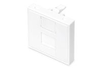 DIGITUS Keystone module aansluitdoos 2 poorten rechte uitgang Frans design klein frame wit