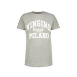 Vingino T-shirt met logo grijs melange