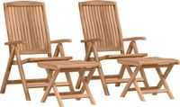 vidaXL Tuinset, 4-delig, bruin, massief teakhout