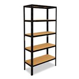 Shelfplaza BLACK metalen stellingkast - 200x75x40 cm - zwart - 5 planken