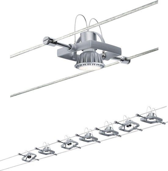 Paulmann Mac II Wire System Set - 7x GU5.3 - Chrome Matte - Dimmable