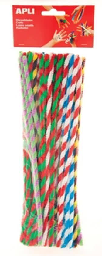 Apli Kids chenilledraad blister met 50 stuks geassorteerde twist kleuren