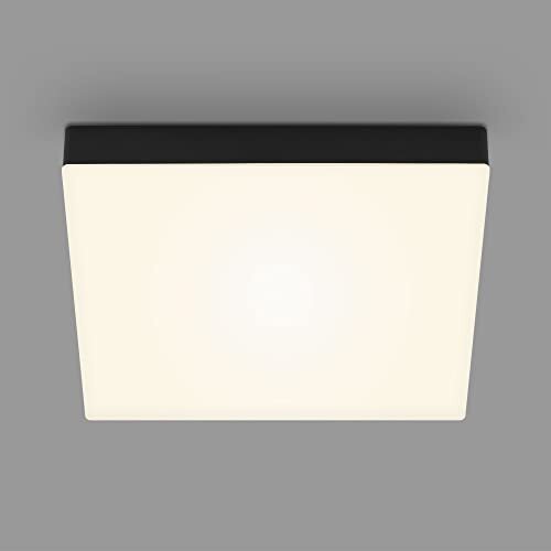 Briloner - LED plafondlamp frameless, LED plafondlamp, LED opbouwlamp, warm witte kleurtemperatuur, 287x287x36 mm, zwart