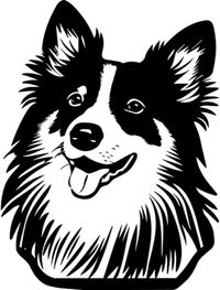 Woonfusion Muurdecoratie - Wanddecoratie - Dieren - Honden - Shetland Sheepdog - M - 30x40cm - Zwart