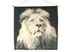 HBX natural living décoration murale lion coton chambre d'enfant 70x70cm.