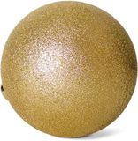 Gerimport Kerstbal - kunststof - goud - glitters - D20 cm