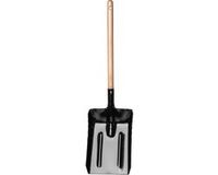 KADAX Asschep van metaal, kolenschep met houten handvat, kleine veegschep, veegplaat, kolenlepel, ovenschep, schoorsteenschep (groot)