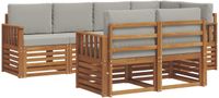 vidaXL Buiten bank set 7 st Natuurlijk en Licht Grijs Polyester