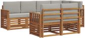 vidaXL Buiten bank set 7 st Natuurlijk en Licht Grijs Polyester