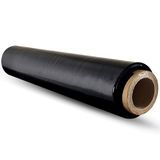 Raylu Paper - Zwarte folie voor verpakking en industriële palletisering, rol van elastische duurzame kunststof stretchfolie voor verhuizingen en expedities (zwart, 1 stuk)